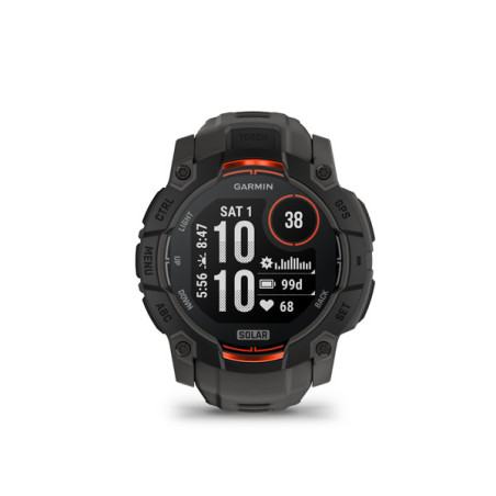 Garmin Instinct 3 Solar 50mm, Black, Charcoal silicone band