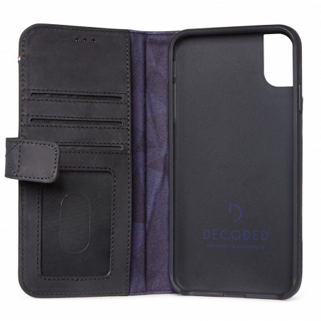 Pouzdro Decoded Leather Card Wallet Case pro iPhone XS Max - černé