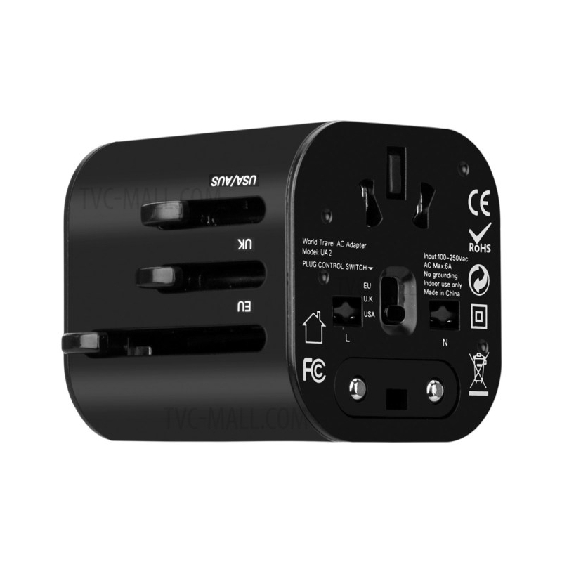 Cestovní adaptér Momax: 1 World mini AC – černý