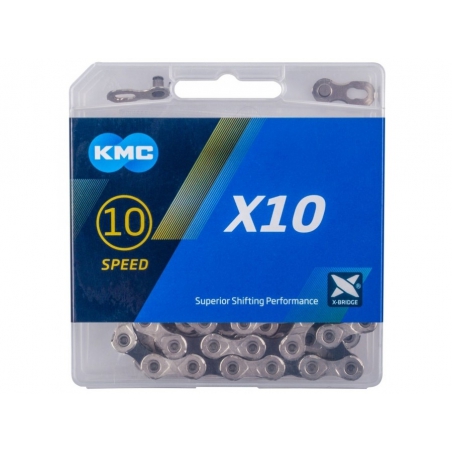 Řetěz KMC X 10 stříbrno-černá, 114 čl.