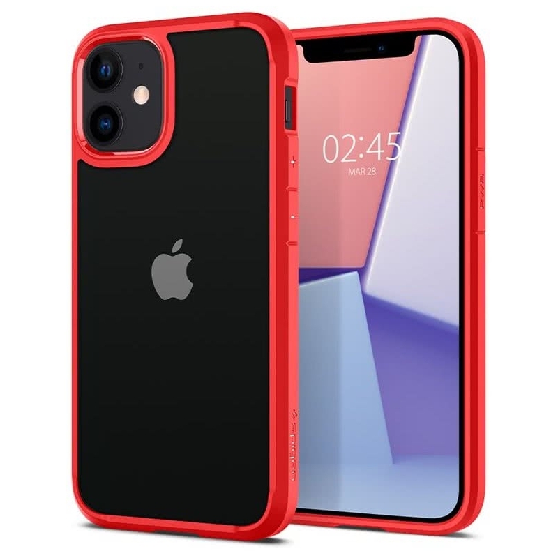 Pouzdro Spigen Ultra Hybrid iPhone 12 mini červeno-průsvitné