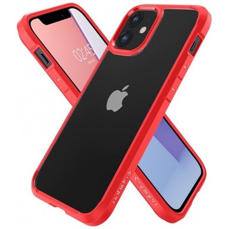 Pouzdro Spigen Ultra Hybrid iPhone 12 mini červeno-průsvitné