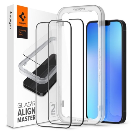 Spigen tR Align Master 2 Pack, FC black - tvrzené sklo pro iPhone 14 / 13 Pro / 13