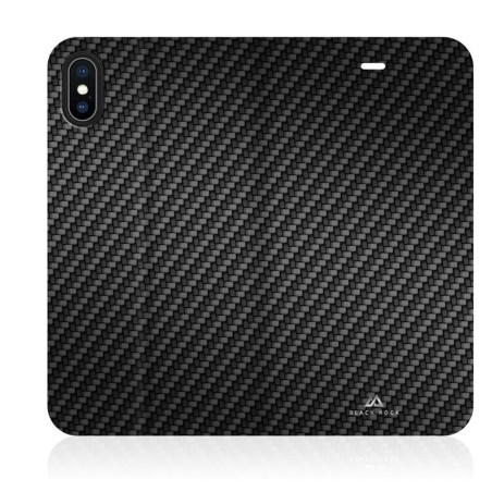 Pouzdro Black Rock Flex Carbon Booklet pro Apple iPhone XS/X - černý