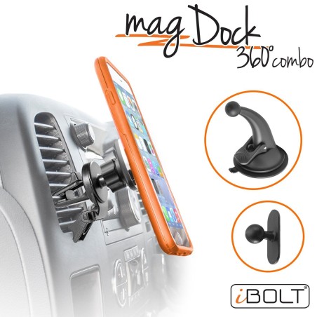 iBolt magDock 360 Magnetický držák do ventilace automobilu - černý